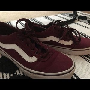 Size 7.5 Women’s Burgundy/Deep Red Low-Top Vans